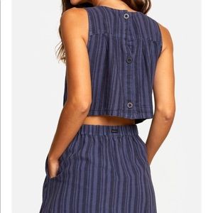 RVCA MOCHA DRESS, BLUE INDIGO